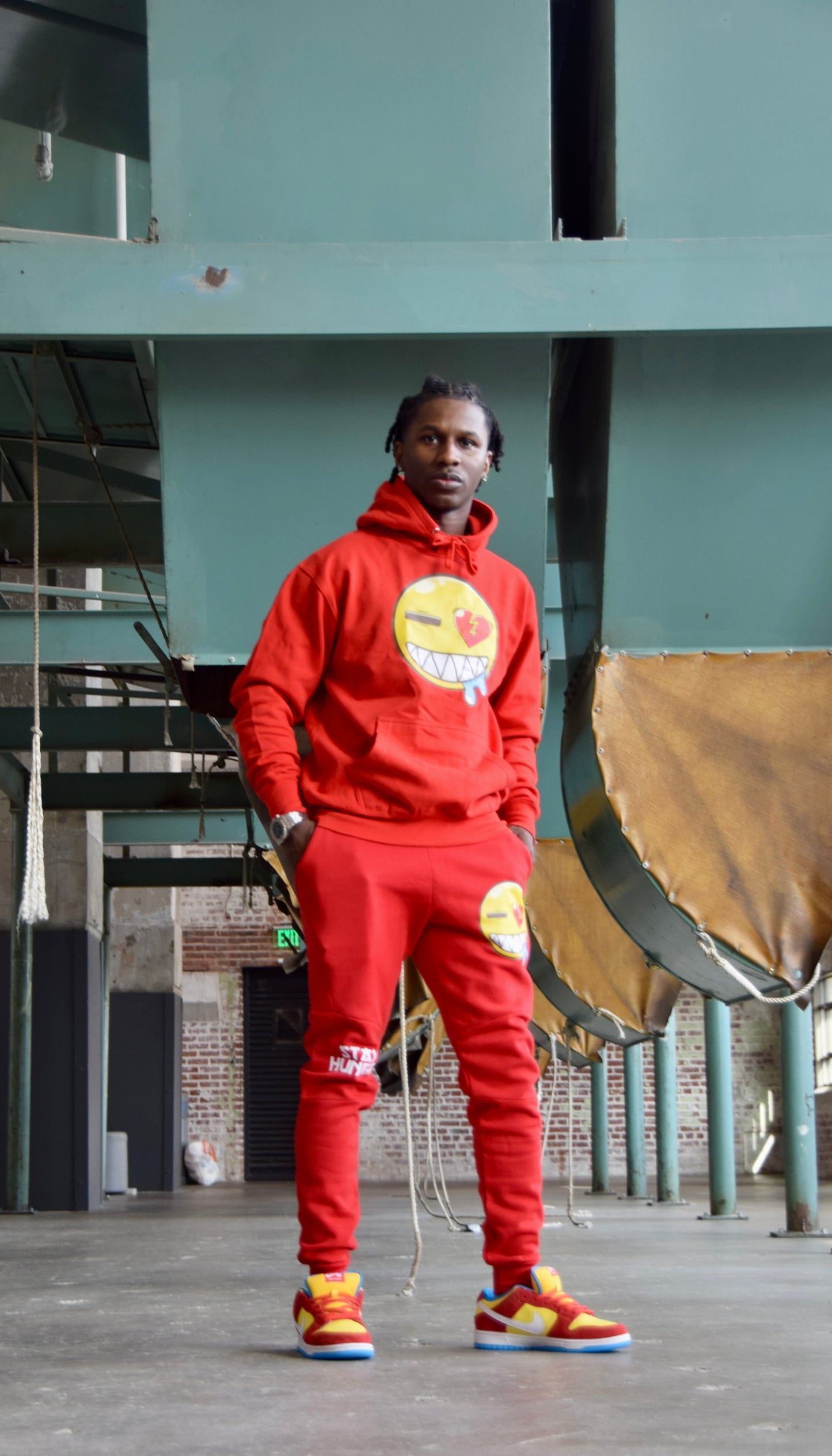 Red “Stay Hungry” Hoodie Set (Unisex)