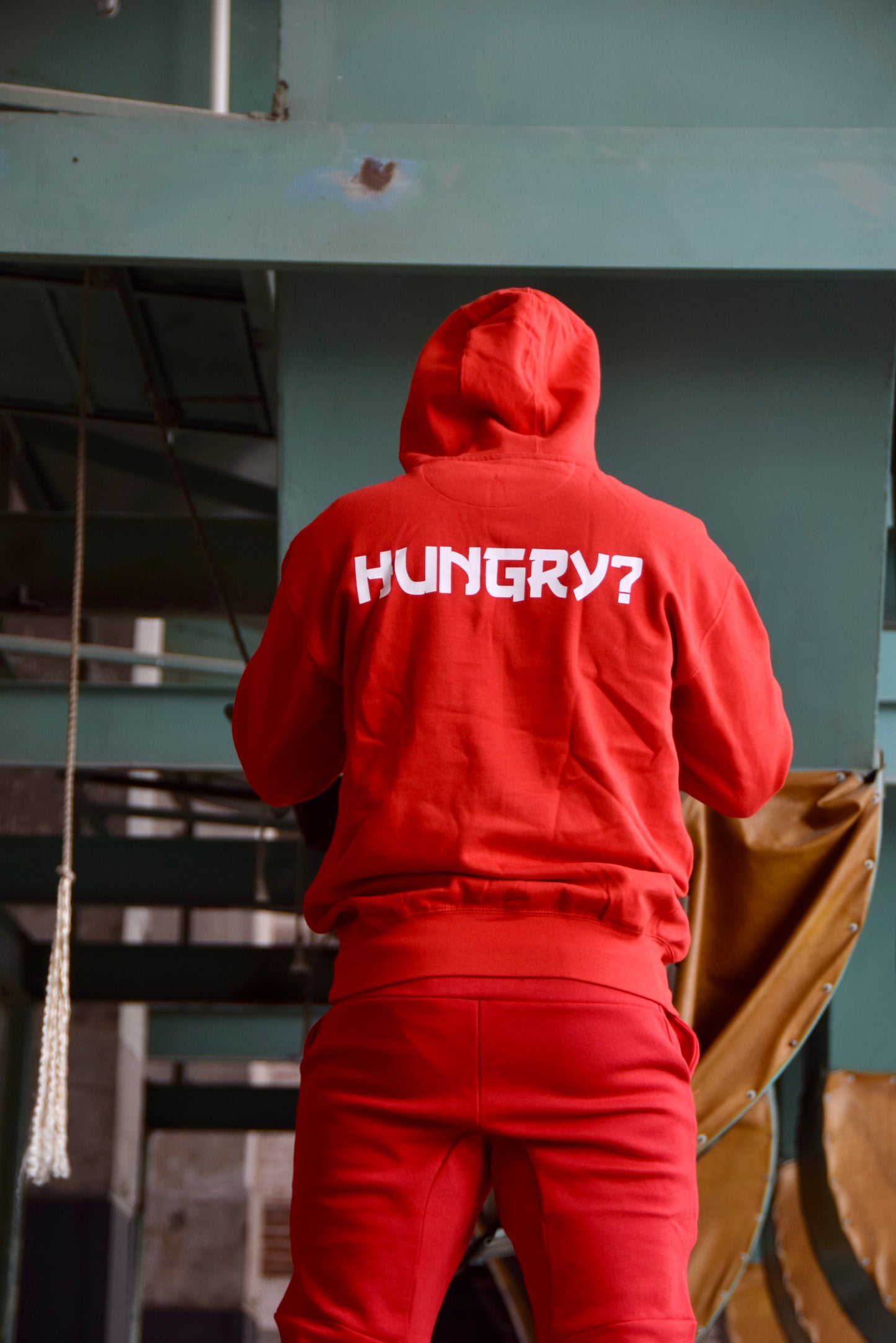Red “Stay Hungry” Hoodie Set (Unisex)