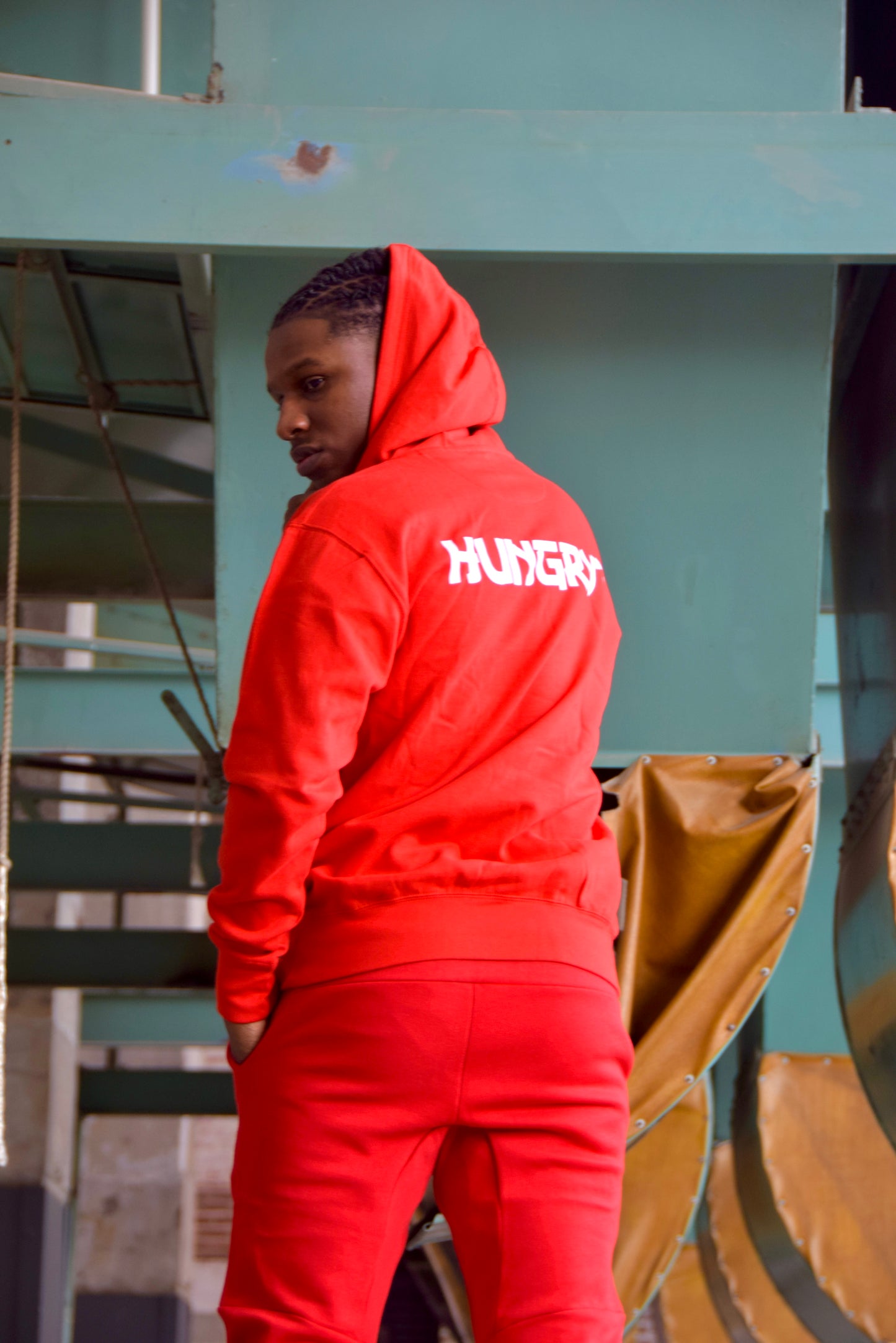 Red “Stay Hungry” Hoodie Set (Unisex)